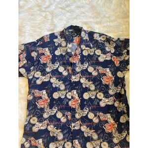 harley davidson ‎ Motorcycle Printed Short Sleeve Shirt For Men Xl